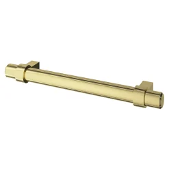 Poignée de meuble en T GoodHome Kerver acier et Zamac effet laiton doré l.168mm x l.18mm x H. 34mm entraxe 128mm