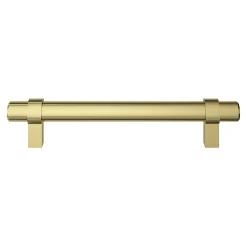 Poignée de meuble en T GoodHome Kerver acier et Zamac effet laiton doré l.168mm x l.18mm x H. 34mm entraxe 128mm