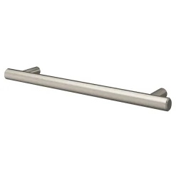 Poignée de meuble en T GoodHome Dizel acier effet nickel satin gris l.200mm x l.12mm x H. 35mm entraxe 160mm