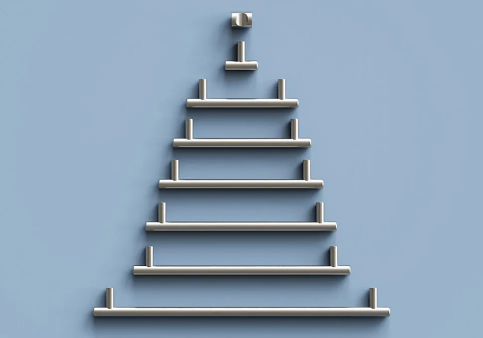 Poignée de meuble en T GoodHome Dizel acier effet nickel satin gris l.200mm x l.12mm x H. 35mm entraxe 160mm