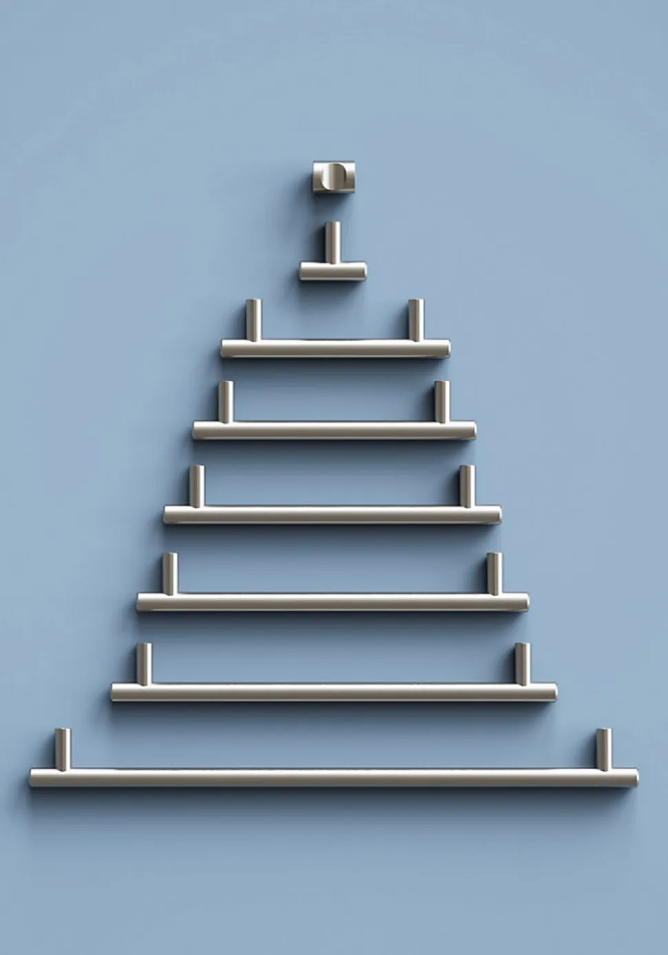 Poignée de meuble en T GoodHome Dizel acier effet nickel satin gris l.200mm x l.12mm x H. 35mm entraxe 160mm
