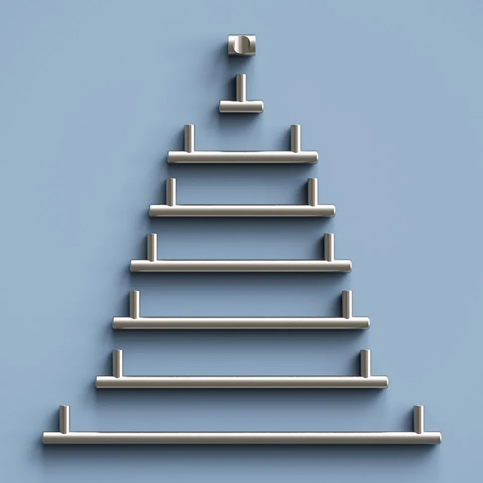 Poignée de meuble en T GoodHome Dizel acier effet nickel satin gris l.200mm x l.12mm x H. 35mm entraxe 160mm
