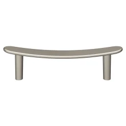 Poignée de meuble en T GoodHome Meham effet nickel satin gris l.130mm x l.20mm x H. 34mm entraxe 96mm