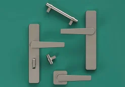 Poignée de meuble en T GoodHome Kerver acier et Zamac effet nickel satin gris l.136mm x l.18mm x H. 34mm entraxe 96mm