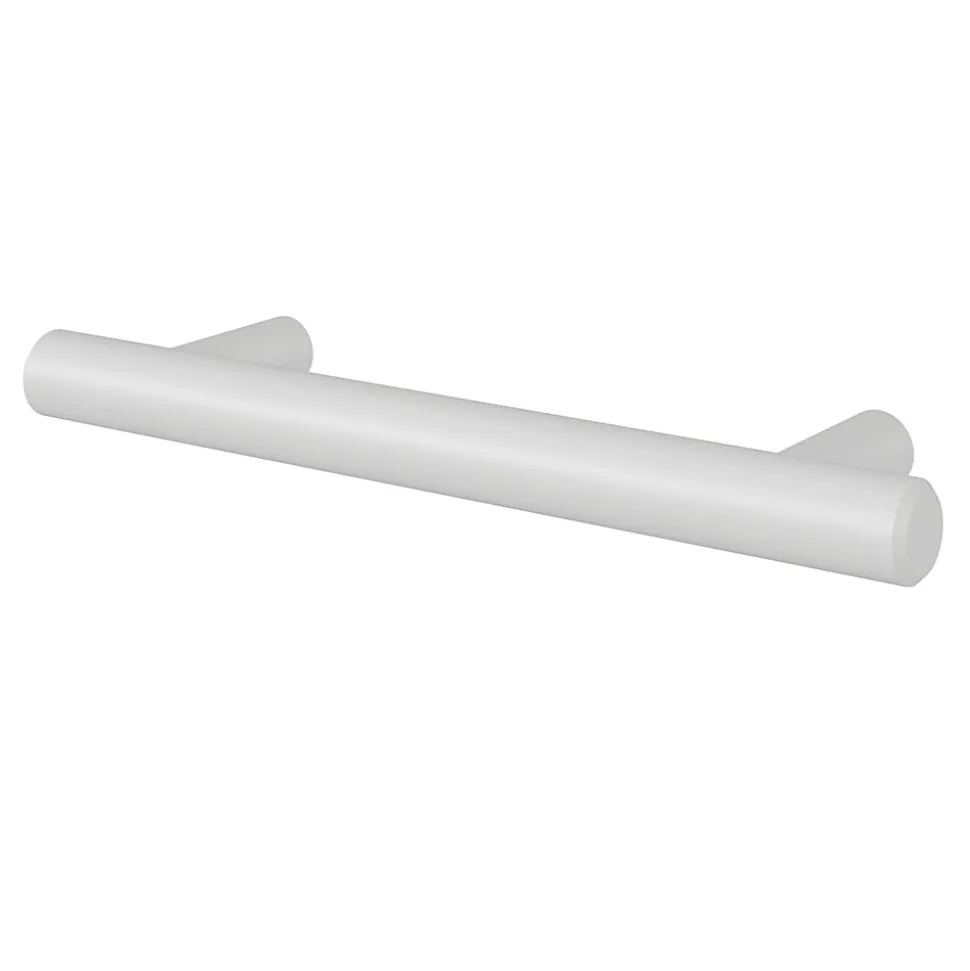 Poignée de meuble en T GoodHome Dizel acier mat blanc l.136mm x l.12mm x H. 35mm entraxe 96mm