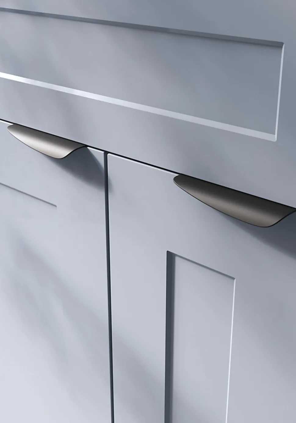 Poignée de meuble Incurvé GoodHome Mehaban mat noir l.120mm x l.44mm x H. 13mm entraxe 96mm