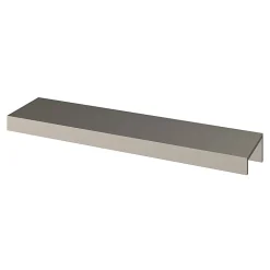 Poignée de meuble Incurvé GoodHome Skej aluminium effet nickel satin gris l.152mm x l.19mm x H. 35mm entraxe 128mm