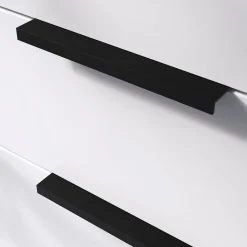 Poignée de meuble Incurvé GoodHome Skej aluminium mat noir l.152mm x l.19mm x H. 35mm entraxe 128mm