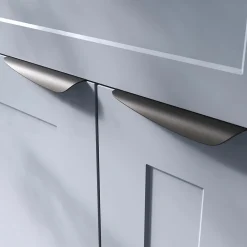 Poignée de meuble Incurvé GoodHome Mehaban mat noir l.170mm x l.44mm x H. 18mm entraxe 128mm