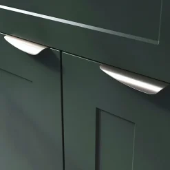 Poignée de meuble Incurvé GoodHome Mehaban effet satin gris l.120mm x l.44mm x H. 13mm entraxe 96mm