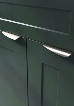 Poignée de meuble Incurvé GoodHome Mehaban effet satin gris l.120mm x l.44mm x H. 13mm entraxe 96mm