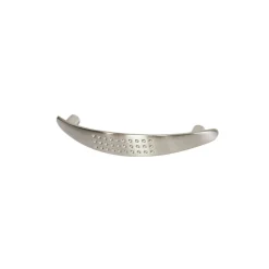 Poignée de meuble nœud Diss effet nickel satin gris l.124mm x l.18mm x H. 25mm entraxe 96mm