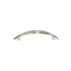 Poignée de meuble nœud Diss effet nickel satin gris l.124mm x l.18mm x H. 25mm entraxe 96mm