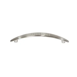 Poignée de meuble nœud Diss effet nickel satin gris l.158mm x l.20mm x H. 27mm entraxe 128mm