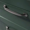 Poignée de meuble nœud GoodHome Govlin aluminium effet nickel satin gris l.164mm x l.20mm x H. 24mm entraxe 128mm