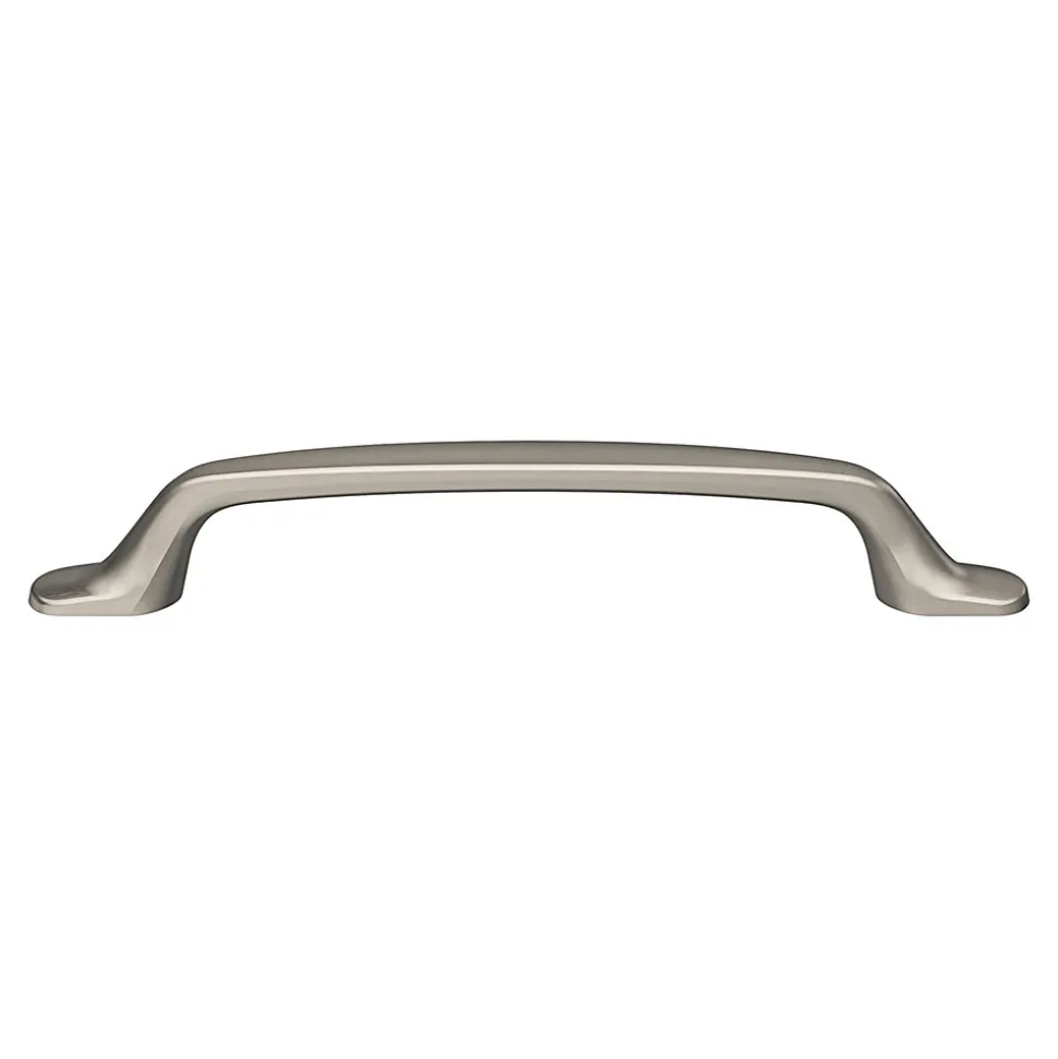 Poignée de meuble nœud GoodHome Govlin aluminium effet nickel satin gris l.164mm x l.20mm x H. 24mm entraxe 128mm