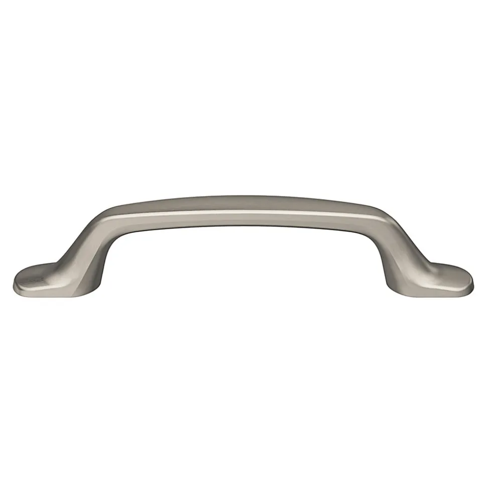 Poignée de meuble nœud GoodHome Govlin aluminium effet nickel satin gris l.131mm x l.19mm x H. 24mm entraxe 96mm