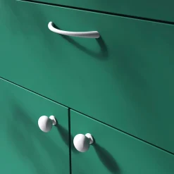 Poignée de meuble nœud GoodHome Primel mat blanc l.114mm x l.11mm x H. 27mm entraxe 96mm