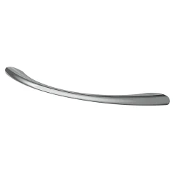Poignée de meuble nœud GoodHome Primel effet chromé gris l.160mm x l.9mm x H. 27mm entraxe 128mm