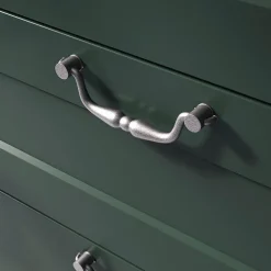 Poignée de meuble nœud GoodHome Kilhog effet étain satin gris l.113mm x H. 33mm entraxe 96mm