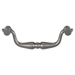 Poignée de meuble nœud GoodHome Kilhog effet étain satin gris l.113mm x H. 33mm entraxe 96mm
