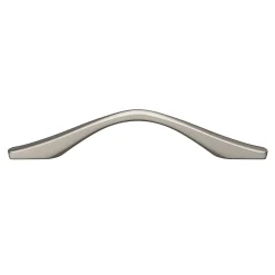 Poignée de meuble nœud GoodHome Ruis effet nickel satin gris l.137mm x l.10mm x H. 25mm entraxe 96mm