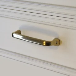 Poignée de meuble nœud GoodHome Tudy Laiton effet laiton doré l.110mm x H. 15mm entraxe 96mm