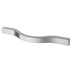 Poignée de meuble nœud GoodHome Prat aluminium effet chromé gris l.130mm x l.10mm x H. 24mm entraxe 96mm