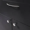 Poignée de meuble nœud GoodHome Primel effet nickel satin gris l.160mm x l.9mm x H. 27mm entraxe 128mm