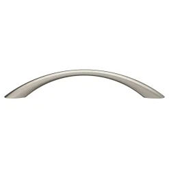 Poignée de meuble nœud GoodHome Primel effet nickel satin gris l.160mm x l.9mm x H. 27mm entraxe 128mm