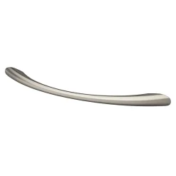 Poignée de meuble nœud GoodHome Primel effet nickel satin gris l.160mm x l.9mm x H. 27mm entraxe 128mm