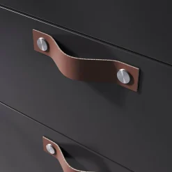 Poignée de meuble nœud GoodHome Hezo marron foncé l.12.3cm x h.2.4cm x p.2.1cm