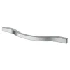 Poignée de meuble nœud GoodHome Prat aluminium effet chromé gris l.162mm x l.10mm x H. 26mm entraxe 128mm