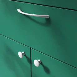 Poignée de meuble nœud GoodHome Primel mat blanc l.160mm x l.9mm x H. 27mm entraxe 128mm