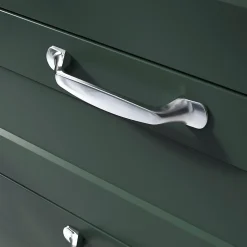 Poignée de meuble nœud GoodHome Govlin aluminium effet chromé gris l.131mm x l.19mm x H. 24mm entraxe 96mm