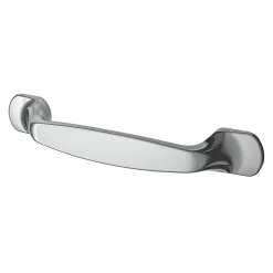 Poignée de meuble nœud GoodHome Govlin aluminium effet chromé gris l.131mm x l.19mm x H. 24mm entraxe 96mm