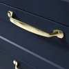 Poignée de meuble nœud GoodHome Govlin aluminium effet laiton doré l.164mm x l.20mm x H. 24mm entraxe 128mm