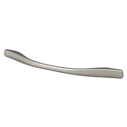 Poignée de meuble nœud GoodHome Ruis effet nickel satin gris l.169mm x l.10mm x H. 25mm entraxe 128mm