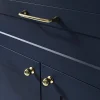 Poignée de meuble nœud GoodHome Tudy Laiton effet laiton doré l.143mm x H. 16mm entraxe 128mm