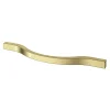Poignée de meuble nœud GoodHome Prat aluminium effet laiton doré l.162mm x l.10mm x H. 26mm entraxe 128mm