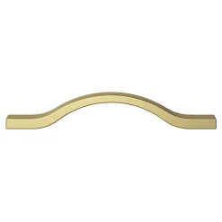 Poignée de meuble nœud GoodHome Prat aluminium effet laiton doré l.162mm x l.10mm x H. 26mm entraxe 128mm