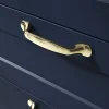 Poignée de meuble nœud GoodHome Govlin aluminium effet laiton doré l.131mm x l.19mm x H. 24mm entraxe 96mm