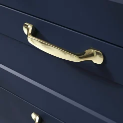 Poignée de meuble nœud GoodHome Govlin aluminium effet laiton doré l.131mm x l.19mm x H. 24mm entraxe 96mm