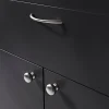 Poignée de meuble nœud GoodHome Primel effet nickel satin gris l.114mm x l.11mm x H. 27mm entraxe 96mm