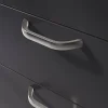 Poignée de meuble nœud GoodHome Irvil aluminium effet nickel satin gris l.110mm x l.12mm x H. 30mm entraxe 96mm