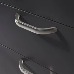 Poignée de meuble nœud GoodHome Irvil aluminium effet nickel satin gris l.110mm x l.12mm x H. 30mm entraxe 96mm