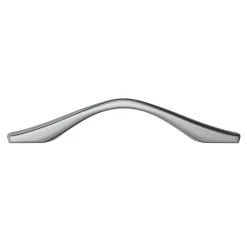 Poignée de meuble nœud GoodHome Ruis effet chromé gris l.137mm x l.10mm x H. 25mm entraxe 96mm