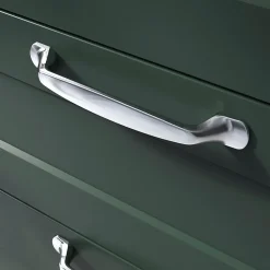 Poignée de meuble nœud GoodHome Govlin aluminium effet chromé gris l.164mm x l.20mm x H. 24mm entraxe 128mm