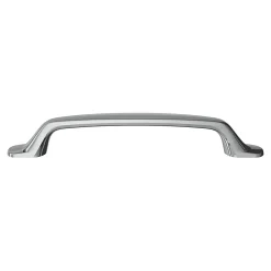 Poignée de meuble nœud GoodHome Govlin aluminium effet chromé gris l.164mm x l.20mm x H. 24mm entraxe 128mm