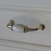 Poignée de meuble nœud Porcelaine Vras blanc 96mm